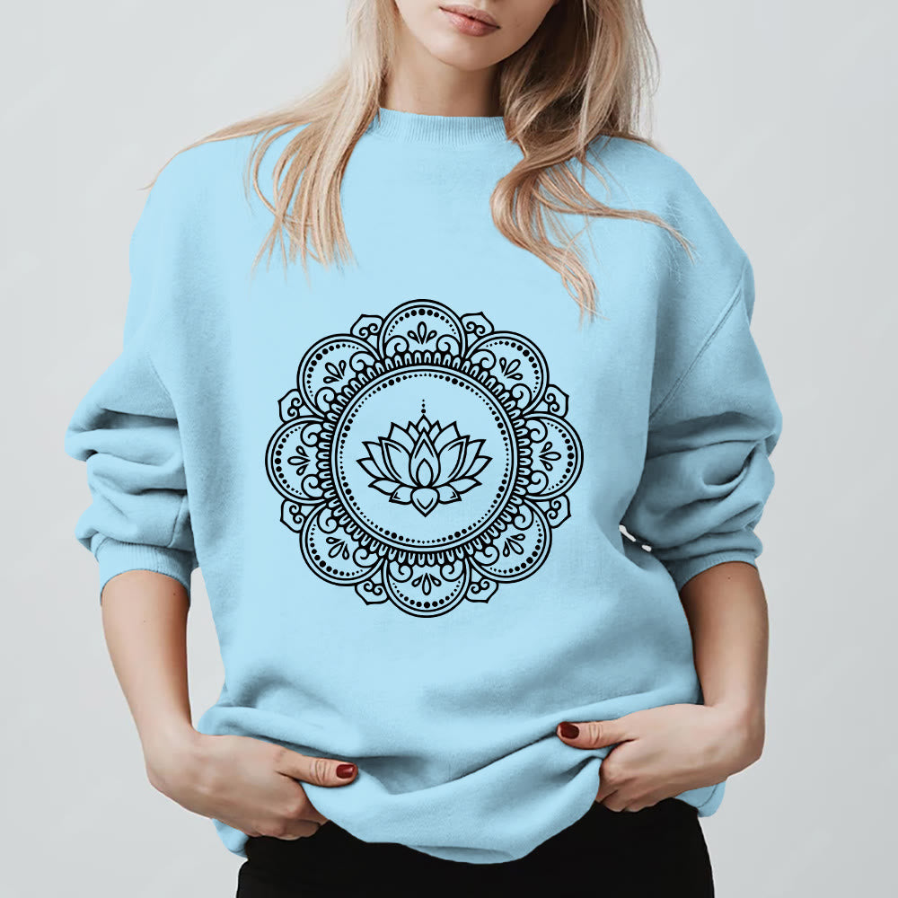 Sweat-shirt géométrique Olivenorma Mandala Boho Spirituel Yoga Méditation - Bleu - 2XL - image 15