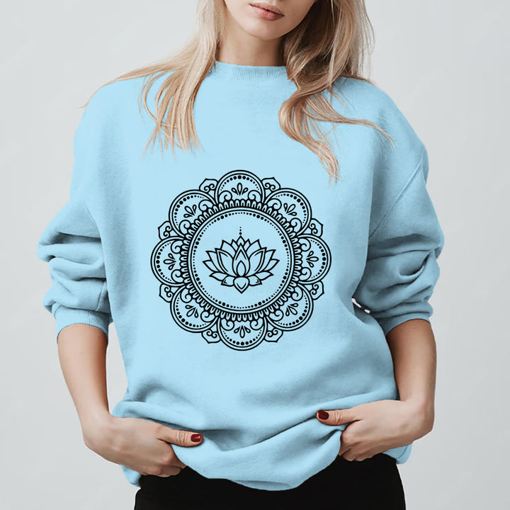 Sweat-shirt géométrique Olivenorma Mandala Boho Spirituel Yoga Méditation - Bleu - 2XL - image 15