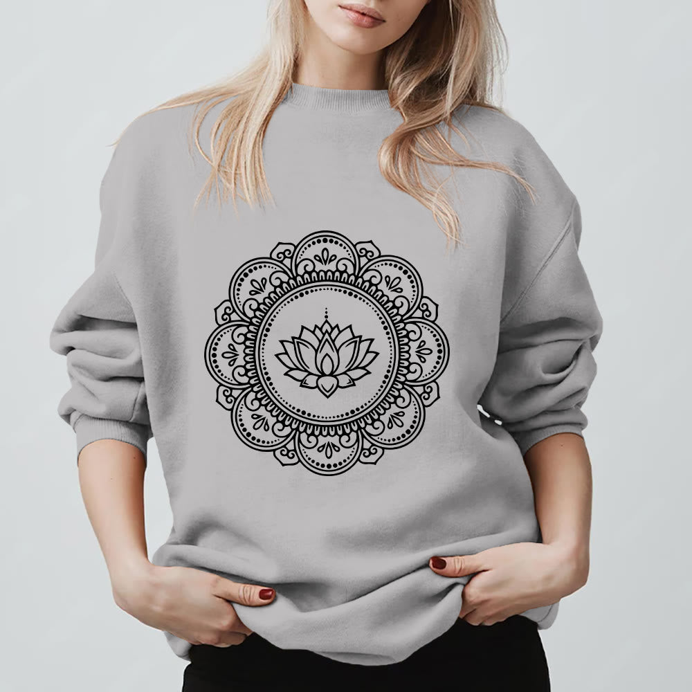 Sweat-shirt géométrique Olivenorma Mandala Boho Spirituel Yoga Méditation - Gris - 2XL - image 7