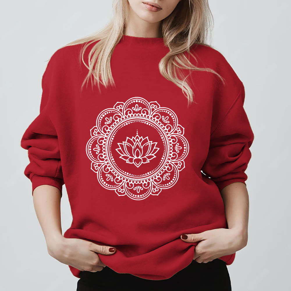Sweat-shirt géométrique Olivenorma Mandala Boho Spirituel Yoga Méditation - Rouge - 2XL - image 11