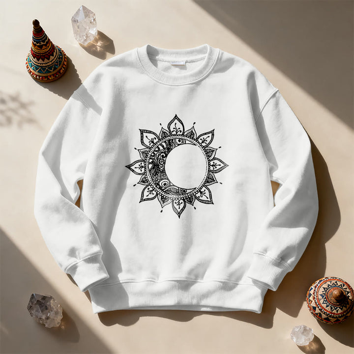 Sweat-shirt Olivenorma Mandala Soleil et Lune Boho Méditation Spirituelle - image 12