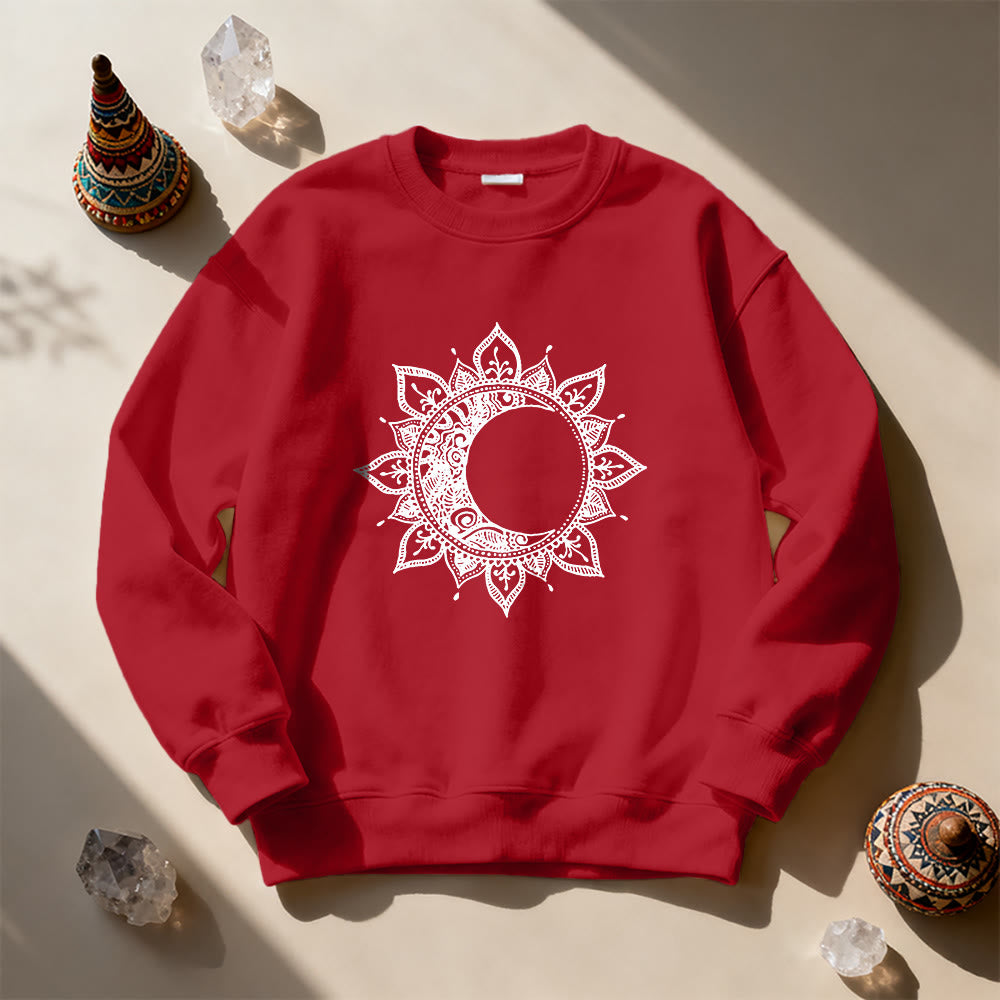 Sweat-shirt Olivenorma Mandala Soleil et Lune Boho Méditation Spirituelle - image 1