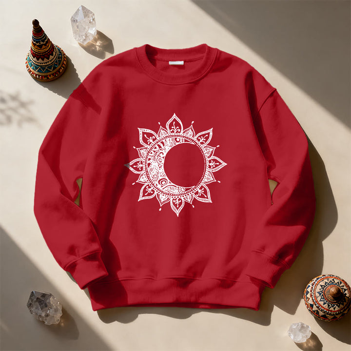 Sweat-shirt Olivenorma Mandala Soleil et Lune Boho Méditation Spirituelle - image 1
