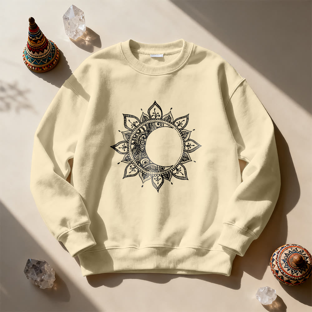 Sweat-shirt Olivenorma Mandala Soleil et Lune Boho Méditation Spirituelle - image 4