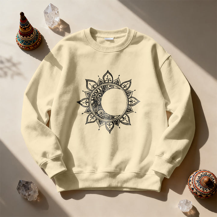 Sweat-shirt Olivenorma Mandala Soleil et Lune Boho Méditation Spirituelle - image 4
