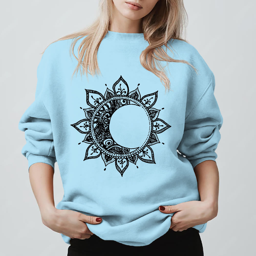 Sweat-shirt Olivenorma Mandala Soleil et Lune Boho Méditation Spirituelle - Bleu - 2XL - image 15
