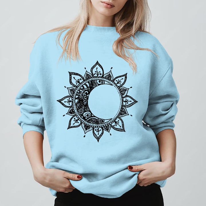 Sweat-shirt Olivenorma Mandala Soleil et Lune Boho Méditation Spirituelle - Bleu - 2XL - image 15