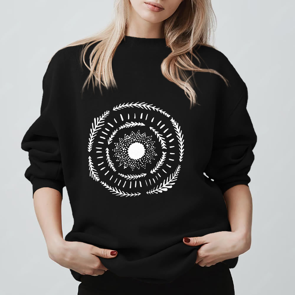 Sweat-shirt confortable Olivenorma Sun Mandala Yoga Méditation - Noir - 2XL - image 9