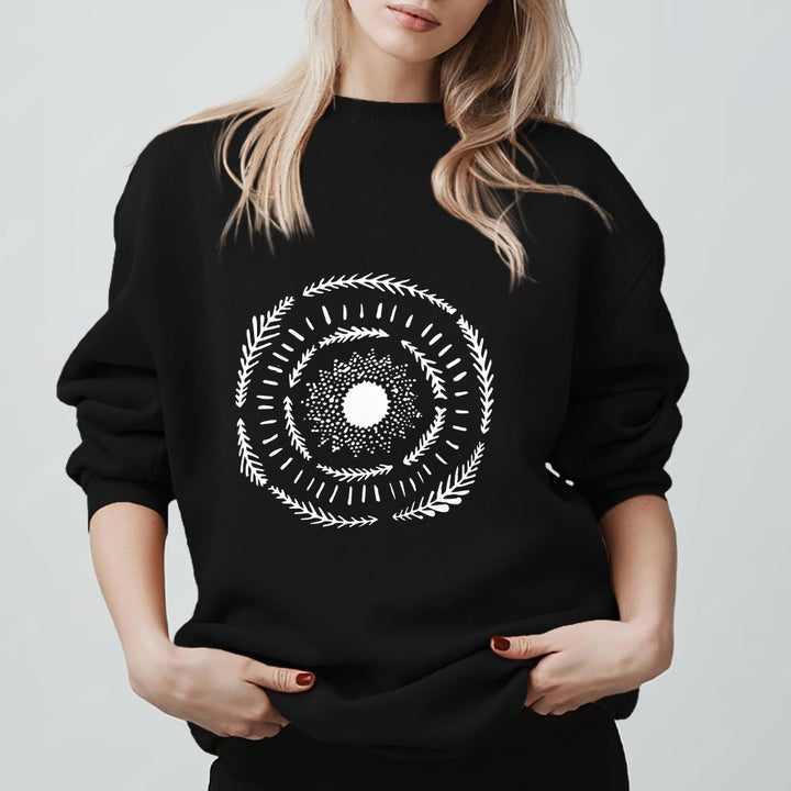 Sweat-shirt confortable Olivenorma Sun Mandala Yoga Méditation - Noir - 2XL - image 9
