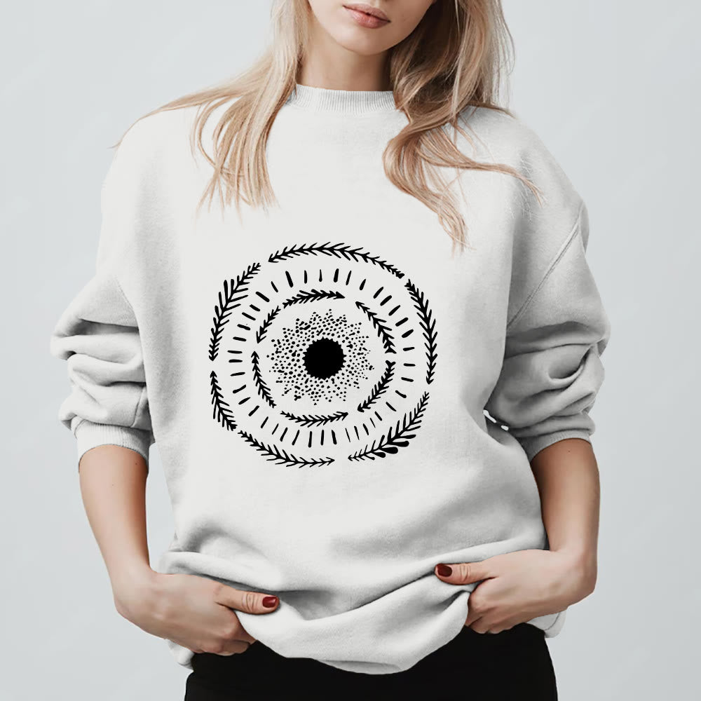 Sweat-shirt confortable Olivenorma Sun Mandala Yoga Méditation - Blanc - 2XL - image 13