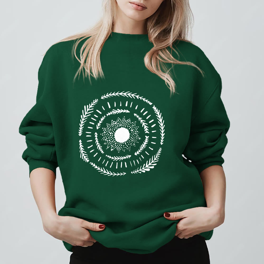 Sweat-shirt confortable Olivenorma Sun Mandala Yoga Méditation - Vert - 2XL - image 15