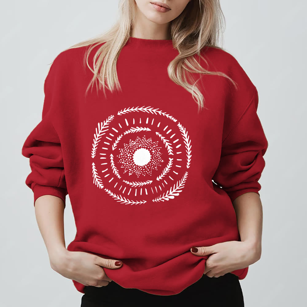 Sweat-shirt confortable Olivenorma Sun Mandala Yoga Méditation - Rouge - 2XL - image 5