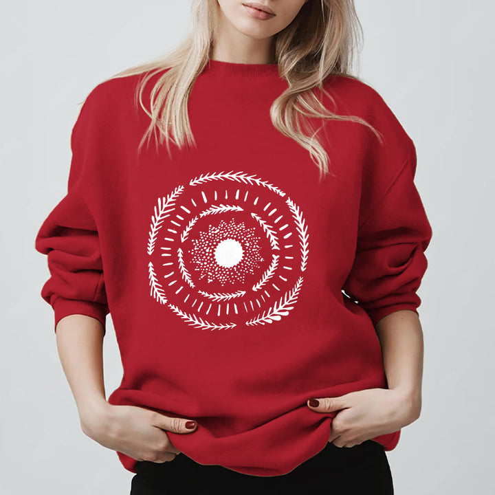 Sweat-shirt confortable Olivenorma Sun Mandala Yoga Méditation - Rouge - 2XL - image 5