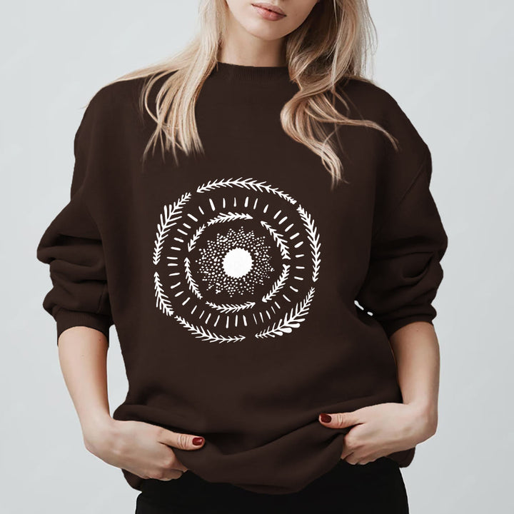 Sweat-shirt confortable Olivenorma Sun Mandala Yoga Méditation - Brun - 2XL - image 3