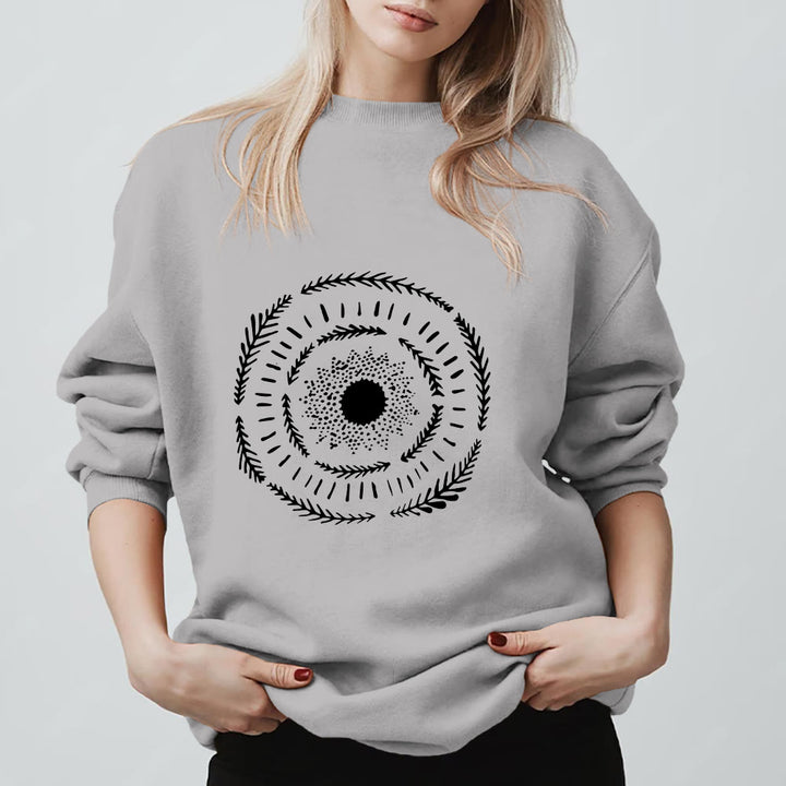 Sweat-shirt confortable Olivenorma Sun Mandala Yoga Méditation - Gris - 2XL - image 11