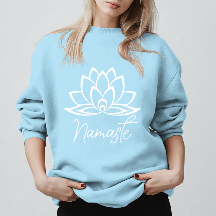 Olivenorma Namaste Lotus Yoga Méditation Pleine Conscience Sweatshirt - Bleu - 2XL - image 15