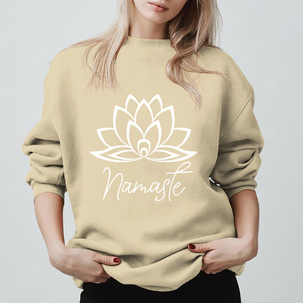 Olivenorma Namaste Lotus Yoga Méditation Pleine Conscience Sweatshirt - Jaune clair - 2XL - image 3