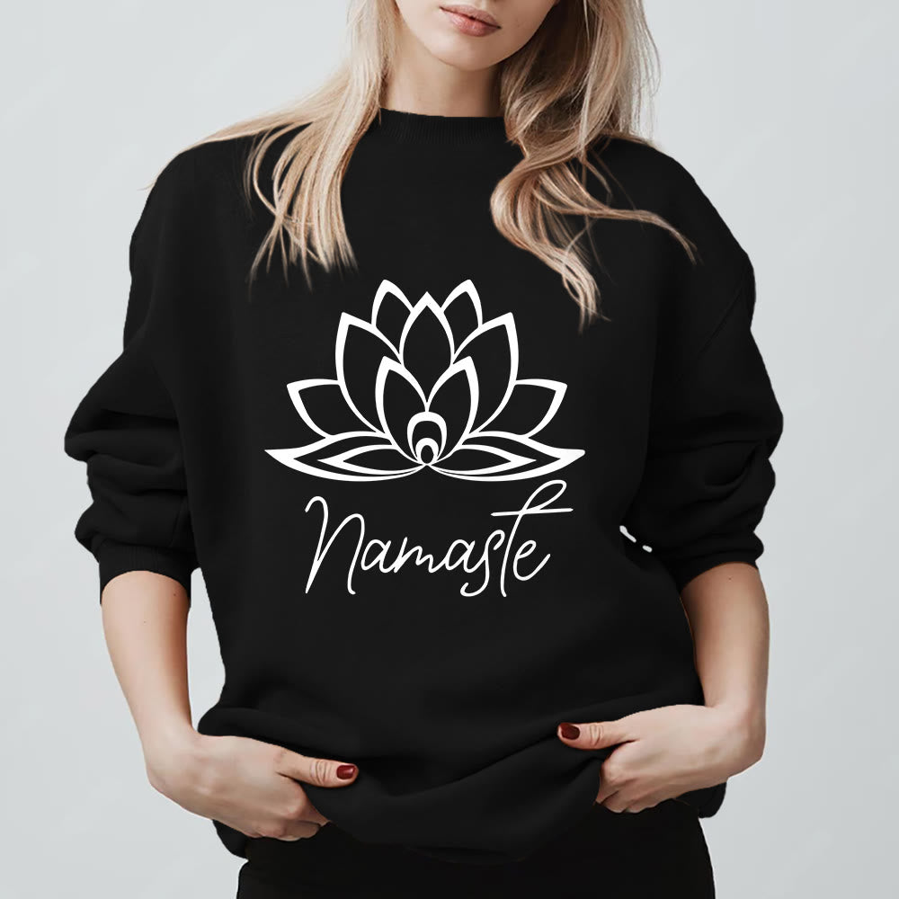Olivenorma Namaste Lotus Yoga Méditation Pleine Conscience Sweatshirt - Noir - 2XL - image 7