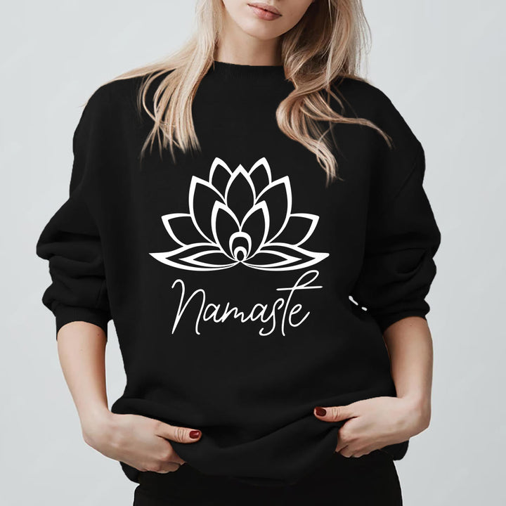 Olivenorma Namaste Lotus Yoga Méditation Pleine Conscience Sweatshirt - Noir - 2XL - image 7