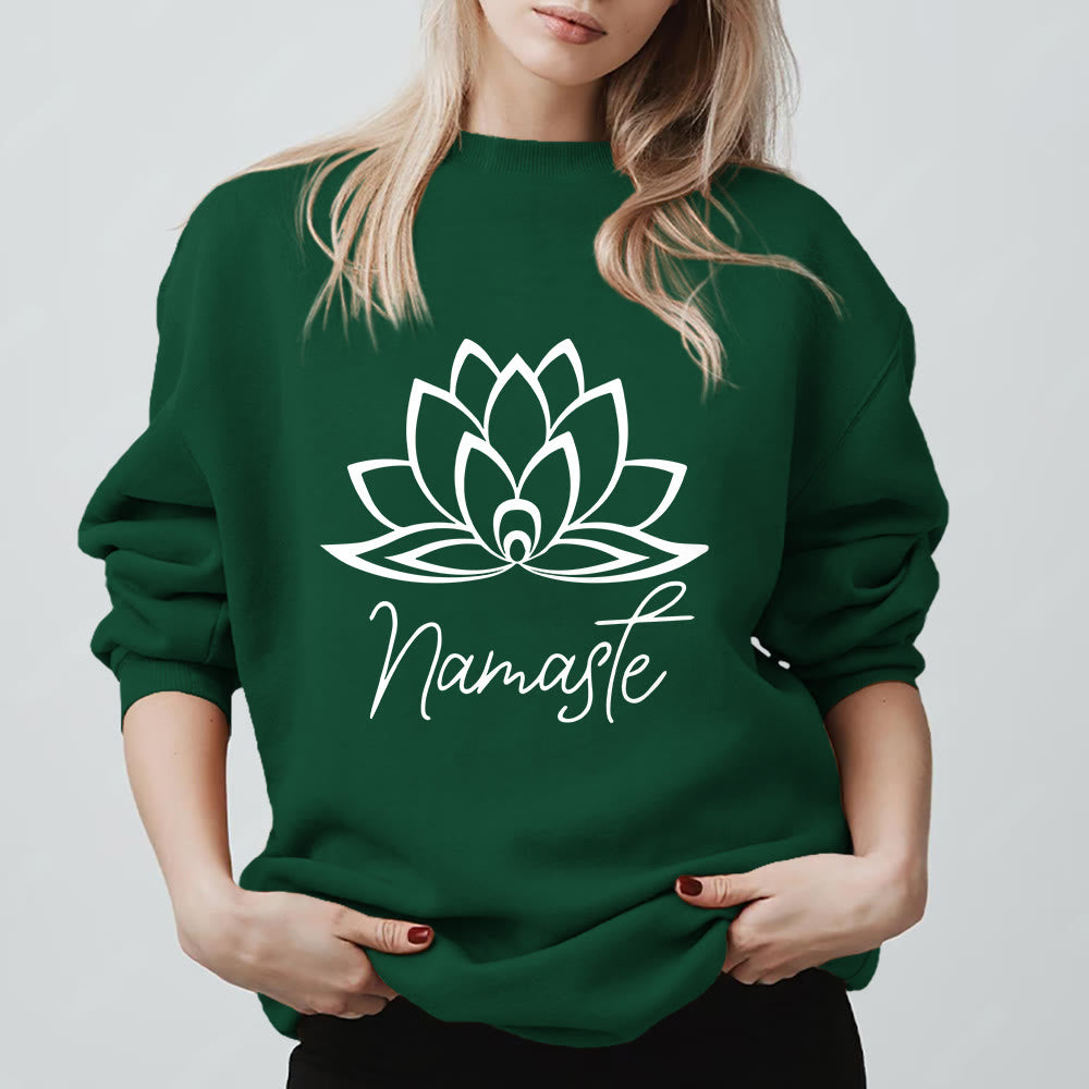 Olivenorma Namaste Lotus Yoga Méditation Pleine Conscience Sweatshirt - Vert - 2XL - image 13