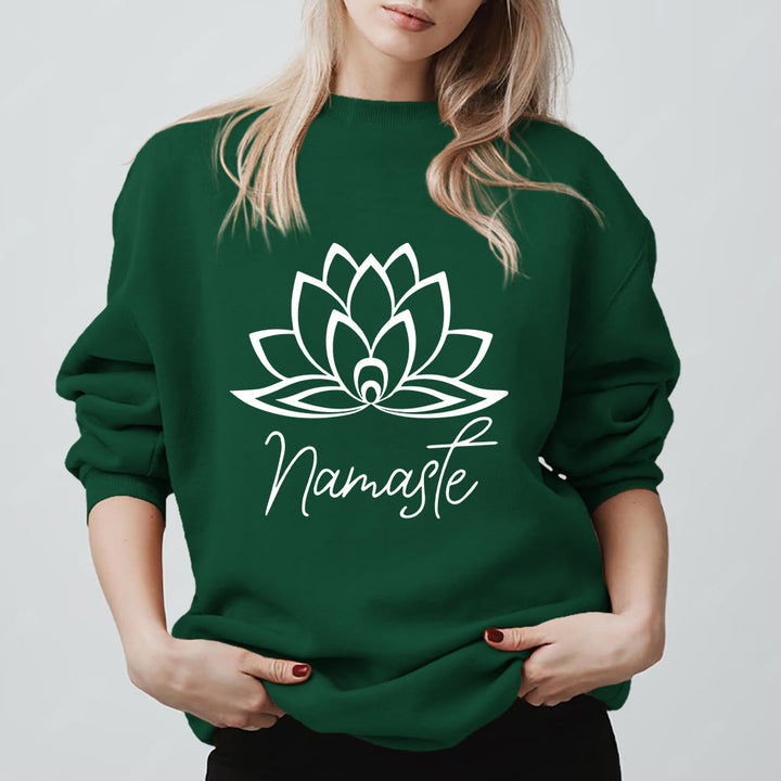 Olivenorma Namaste Lotus Yoga Méditation Pleine Conscience Sweatshirt - Vert - 2XL - image 13