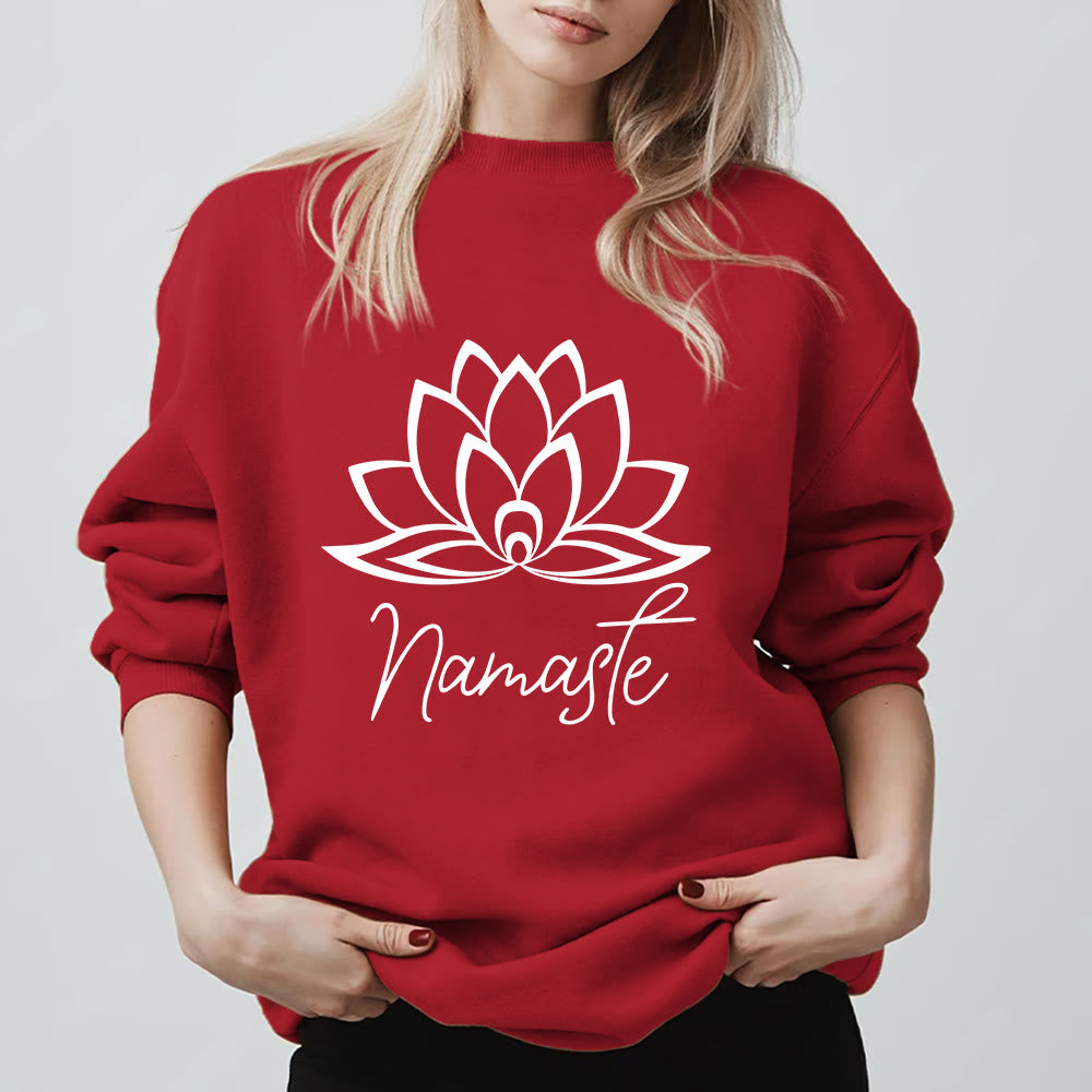 Olivenorma Namaste Lotus Yoga Méditation Pleine Conscience Sweatshirt - Rouge - 2XL - image 11