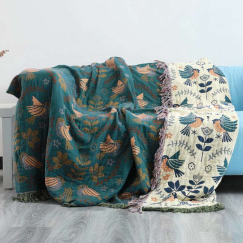 Couverture d'art nordique Olivenorma Spring Bird - Bleu - 230*250 cm - image 3