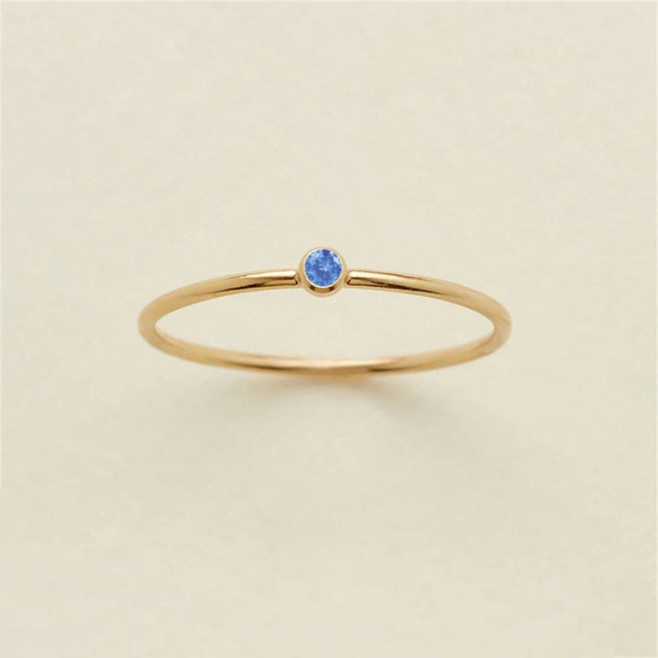 Bague fine de naissance Olivenorma avec pierre de naissance pour 12 mois - Mars - 7 - image 11