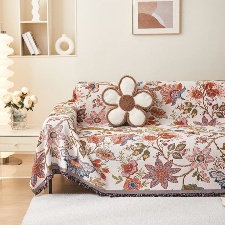 Couverture tissée ethnique à motif floral Olivenorma - image 0