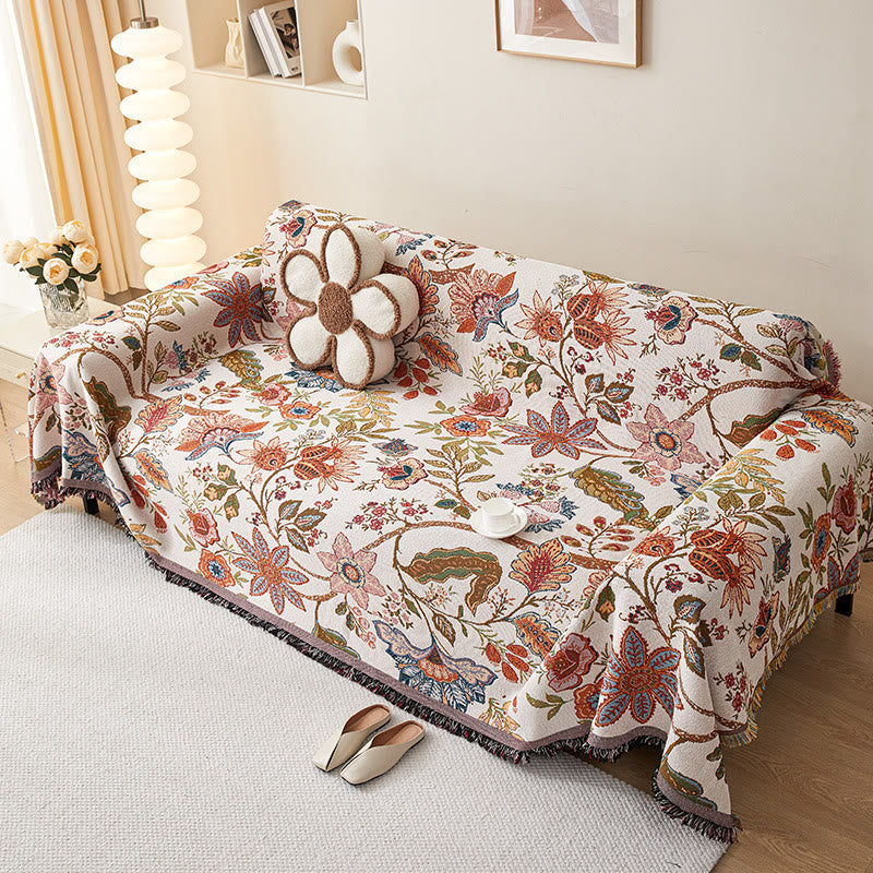 Couverture tissée ethnique à motif floral Olivenorma - 180*380 cm - image 1