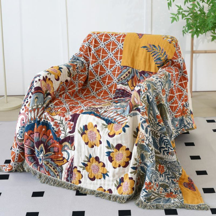 Plaid lavable en gaze de coton bohème Olivenorma - image 0