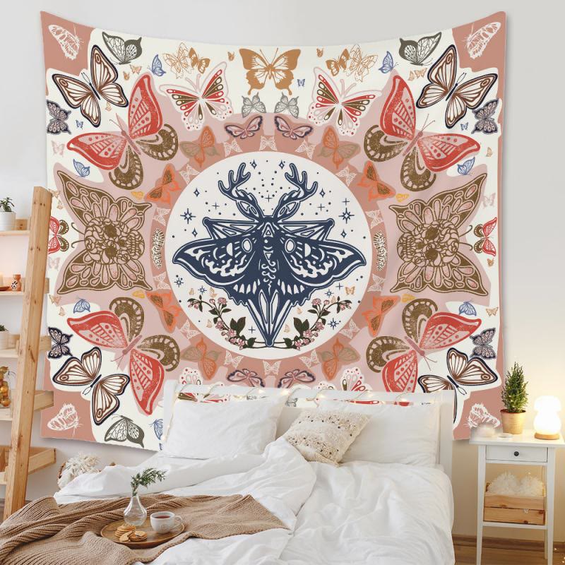 Tapisserie murale bohème Olivenorma Mandala à imprimé numérique  - Papillon et mite - 180 x 230 cm - image 3