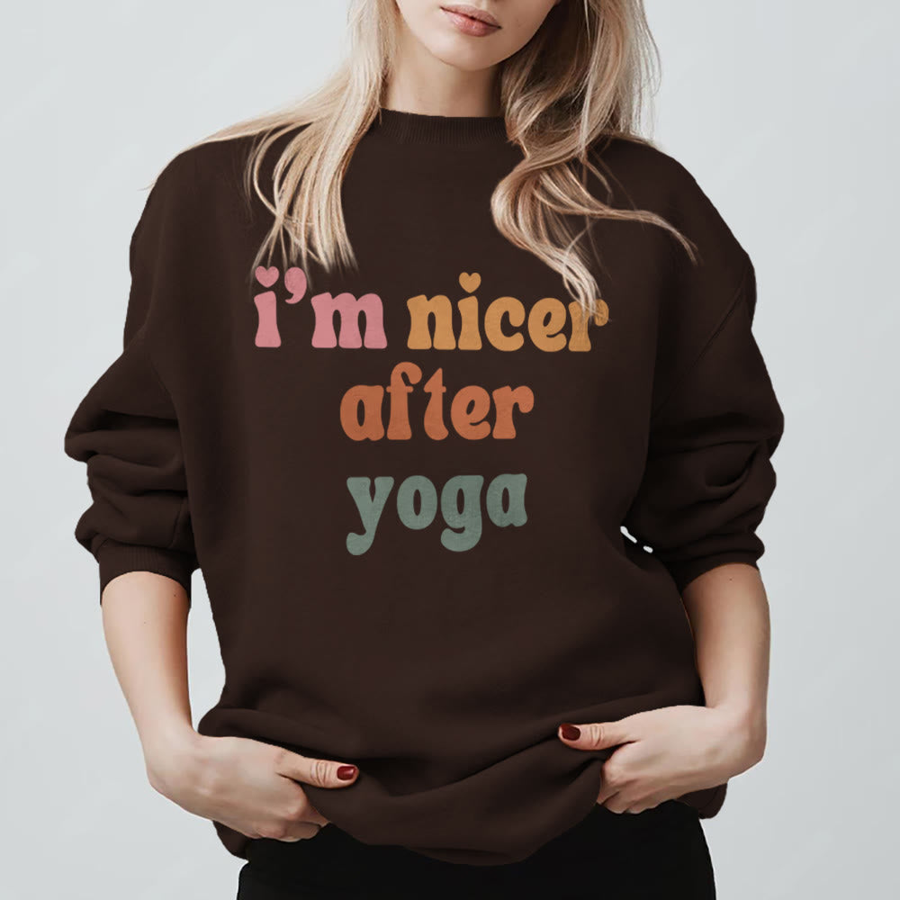 Sweat-shirt de fitness Olivenorma Nicer After Yoga - Motivation - Brun - 2XL - image 5