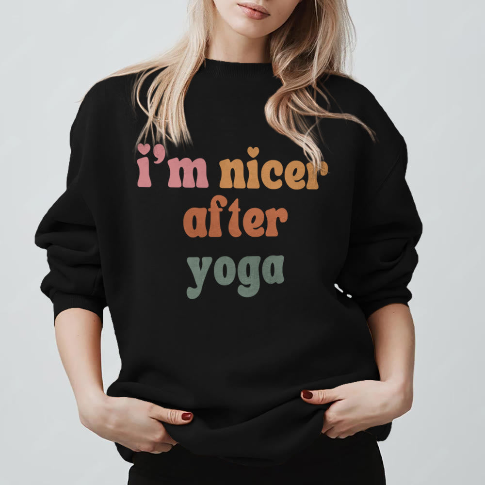 Sweat-shirt de fitness Olivenorma Nicer After Yoga - Motivation - Noir - 2XL - image 9