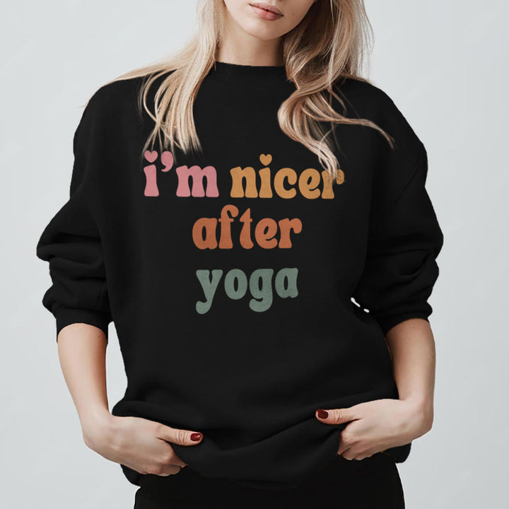 Sweat-shirt de fitness Olivenorma Nicer After Yoga - Motivation - Noir - 2XL - image 9