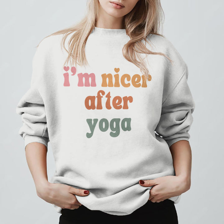Sweat-shirt de fitness Olivenorma Nicer After Yoga - Motivation - Blanc - 2XL - image 0