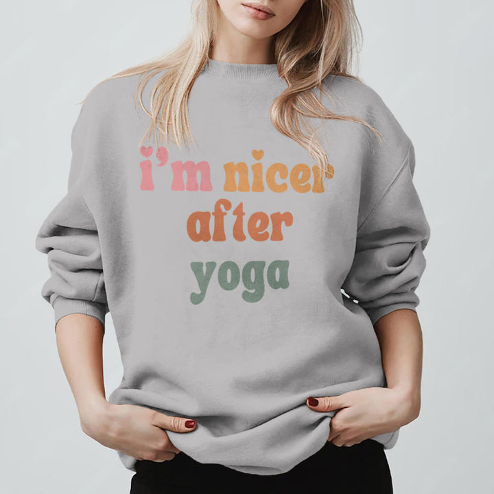 Sweat-shirt de fitness Olivenorma Nicer After Yoga - Motivation - Gris - 2XL - image 11