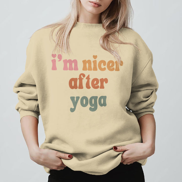Sweat-shirt de fitness Olivenorma Nicer After Yoga - Motivation - Jaune clair - 2XL - image 3