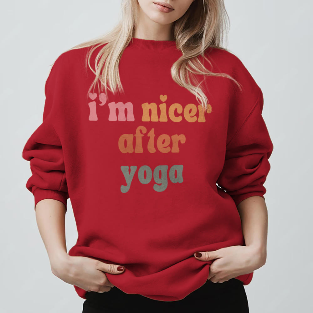 Sweat-shirt de fitness Olivenorma Nicer After Yoga - Motivation - Rouge - 2XL - image 7