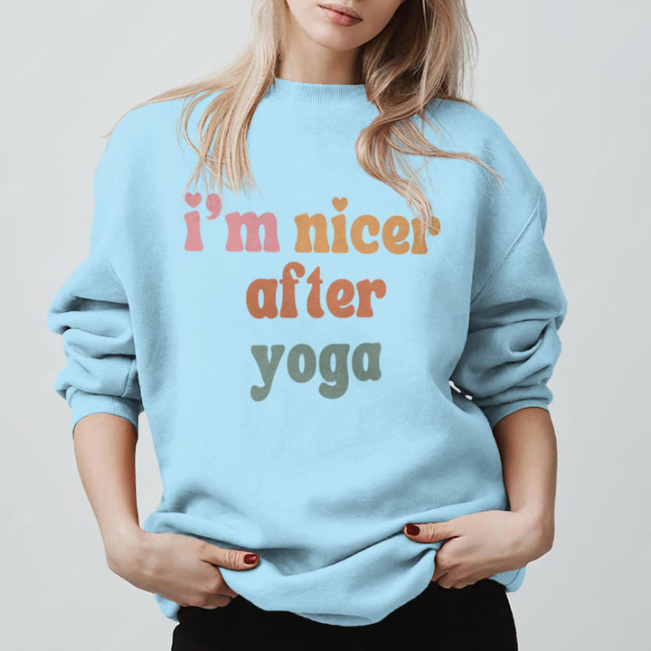 Sweat-shirt de fitness Olivenorma Nicer After Yoga - Motivation - Bleu - 2XL - image 15