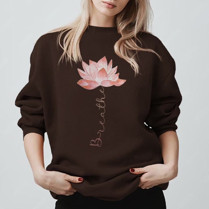 Sweat-shirt de méditation et de yoga Olivenorma Red Lotus - Brun - 2XL - image 5