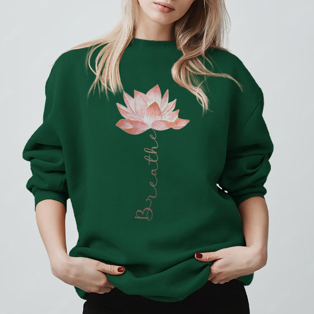 Sweat-shirt de méditation et de yoga Olivenorma Red Lotus - Vert - 2XL - image 13