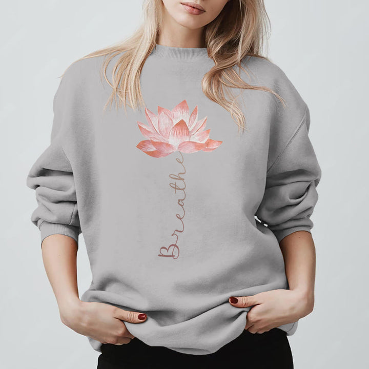 Sweat-shirt de méditation et de yoga Olivenorma Red Lotus - Gris - 2XL - image 11