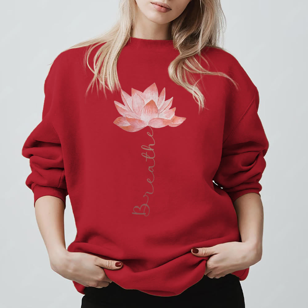 Sweat-shirt de méditation et de yoga Olivenorma Red Lotus - Rouge - 2XL - image 7
