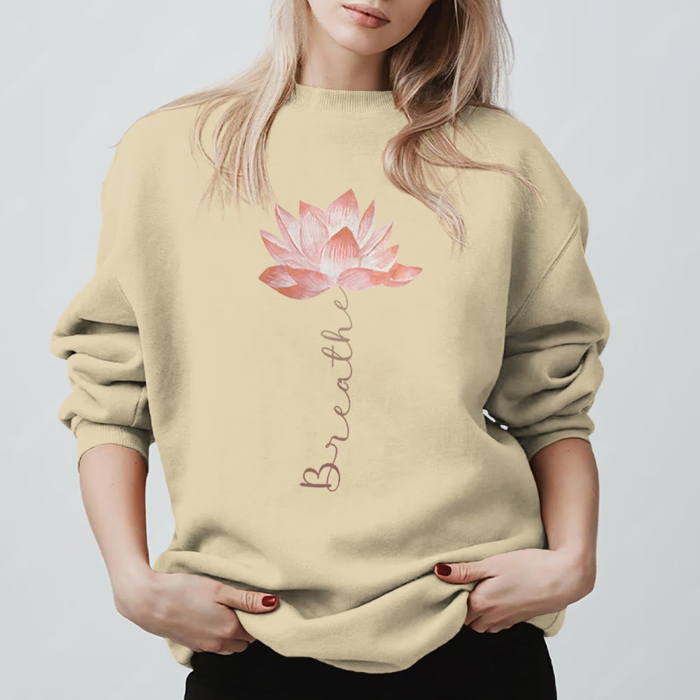 Sweat-shirt de méditation et de yoga Olivenorma Red Lotus - Jaune clair - 2XL - image 3
