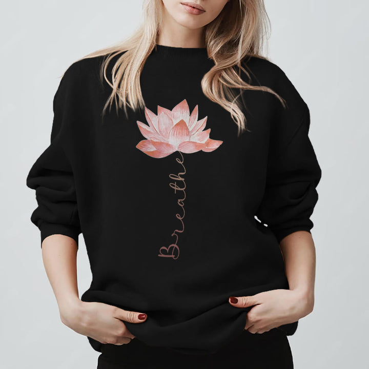 Sweat-shirt de méditation et de yoga Olivenorma Red Lotus - Noir - 2XL - image 9