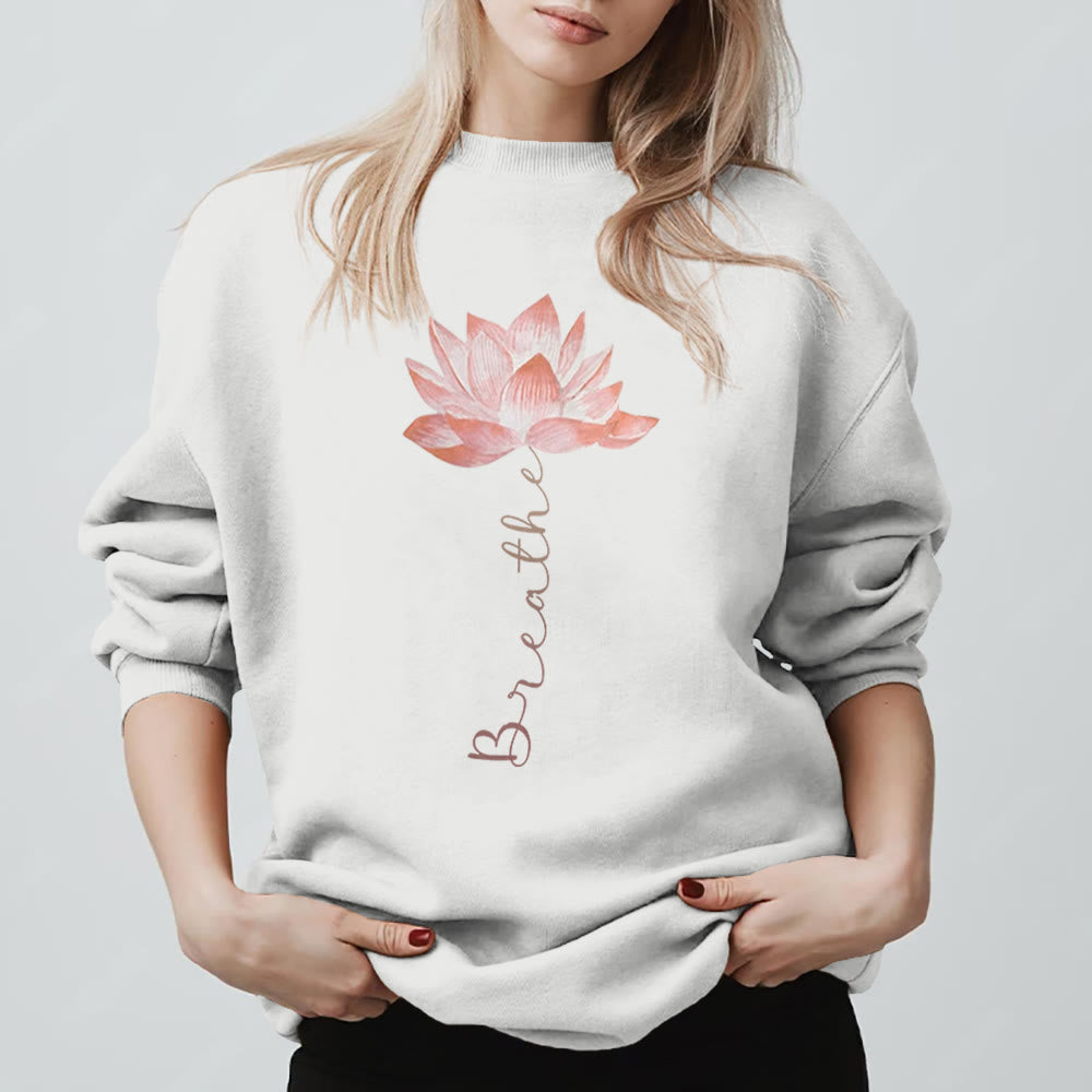 Sweat-shirt de méditation et de yoga Olivenorma Red Lotus - Blanc - 2XL - image 0