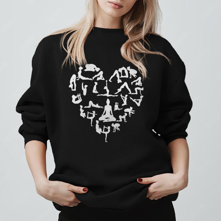 Sweat-shirt de yoga et de méditation Olivenorma Heart Namaste - Noir - 2XL - image 1