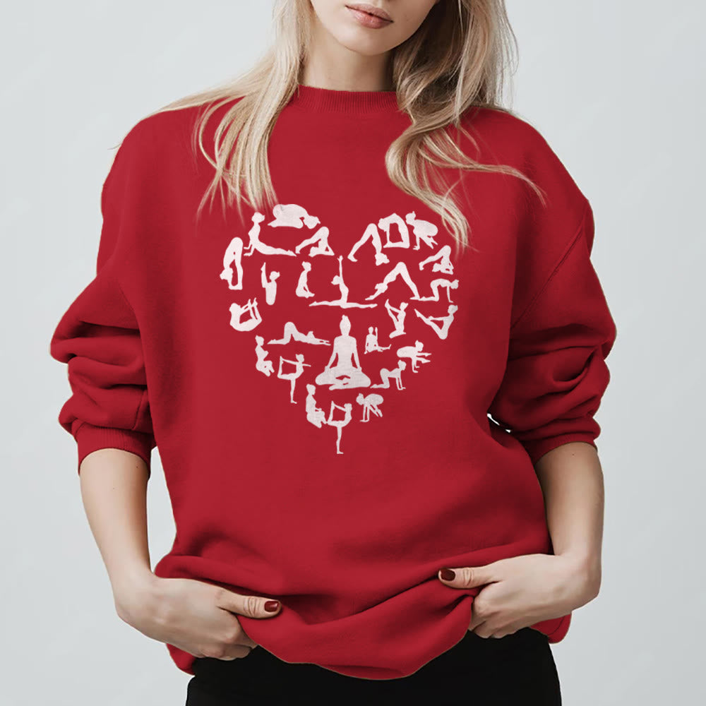Sweat-shirt de yoga et de méditation Olivenorma Heart Namaste - Rouge - 2XL - image 9