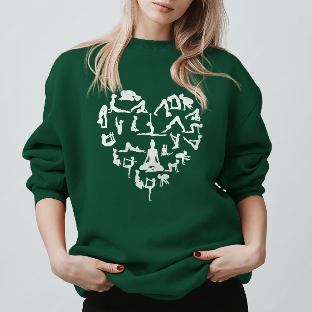 Sweat-shirt de yoga et de méditation Olivenorma Heart Namaste - Vert - 2XL - image 13